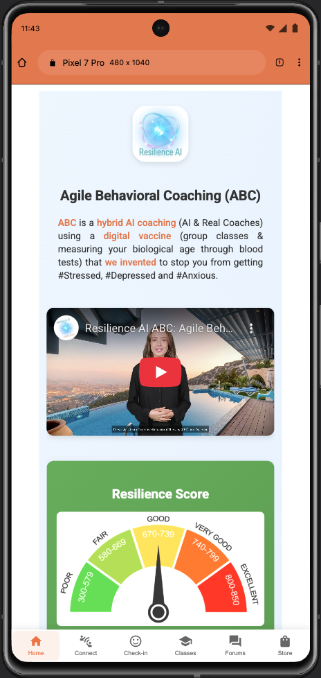 Resilience AI Android App Interface